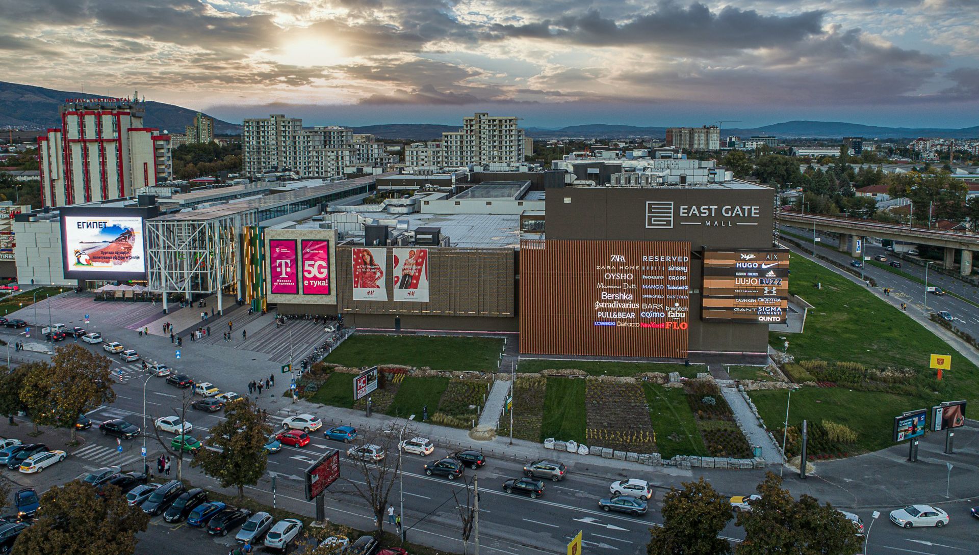 East Gate Mall, Skopje — aerial view